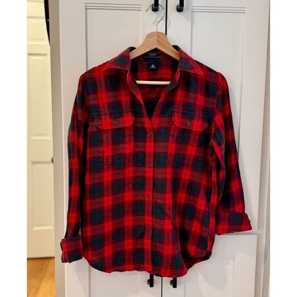 Red and Green Plaid Long Sleeve Shirt Womens Size Small Christmas Holiday - Picture 1 of 5